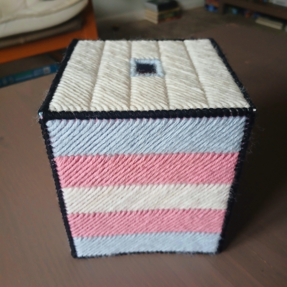 Trans pride tissue box topper
